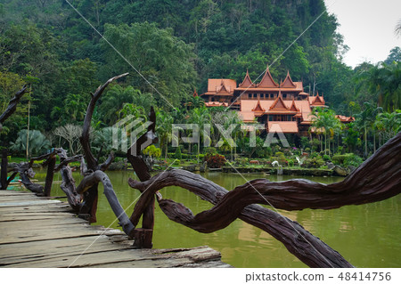 Made from wood Temple Wat Tham Khao Wong. 48414756
