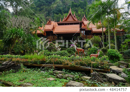 Made from wood Temple Wat Tham Khao Wong. 48414757