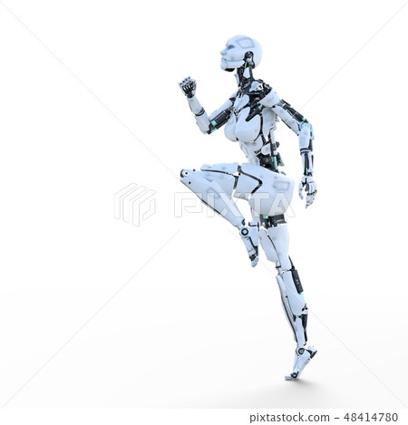 Humanoid robot female perming3DCG illustration material 48414780