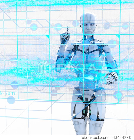 Humanoid robot female perming3DCG illustration material Humanoid robot female perming3DCG illustration material 48414788