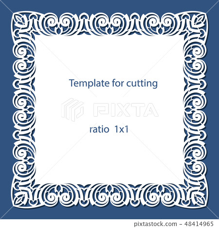 Greeting card with openwork border, paper doily 48414965