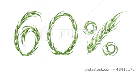 60% text, Sixty percent from green leaves. 60% text, Sixty percent from green leaves. 48415173