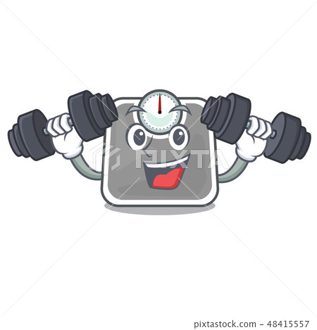 Fitness weghit scales in the shape characters 48415557