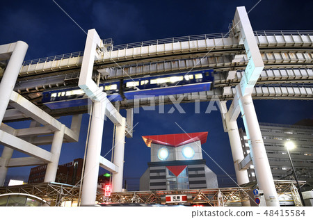千葉市風景在日本千葉站前千葉市慾望單軌或警察箱(夜景) 千葉市風景在日本千葉站前千葉市慾望單軌或警察箱(夜景) 48415584