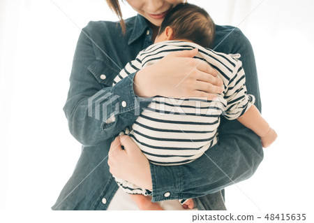 Mothers newborn who make belching on a baby after breastfeeding Mothers newborn who make belching on a baby after breastfeeding 48415635