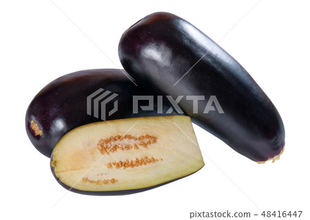 Scarlet Eggplant Some Cut Half Stock Photo by ©flanovais 390412778