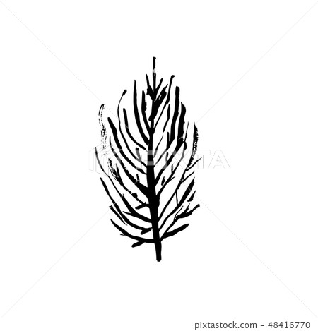 Tree silhouette. Hand drawn vector illustration. 48416770
