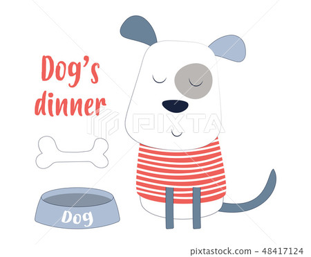 cartoon dog in scandinavian style 48417124