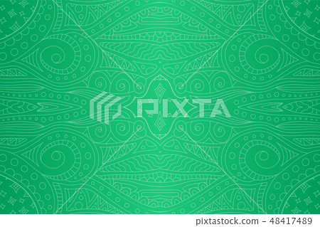 Seamless abstract green linear pattern with stars Seamless abstract green linear pattern with stars 48417489