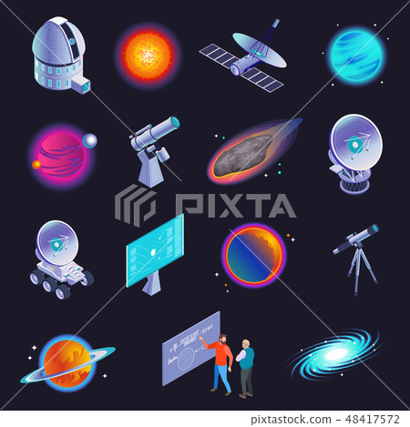 Astrophysics Isometric Icons - Stock Illustration [48417572] - PIXTA