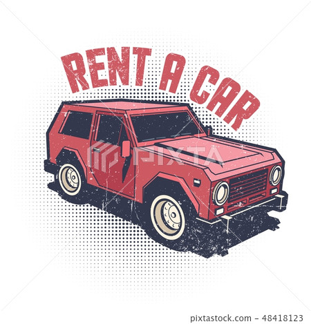 Car rental old school emblem 48418123