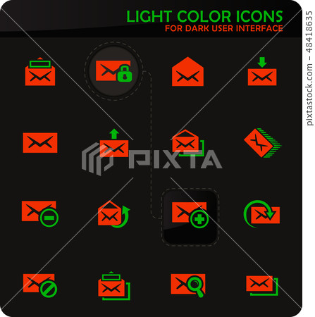 Mail icon set Mail icon set 48418635