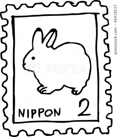 郵票日本字母手繪粗草圖 48419537