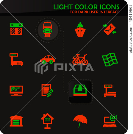Post service icons set 48419662