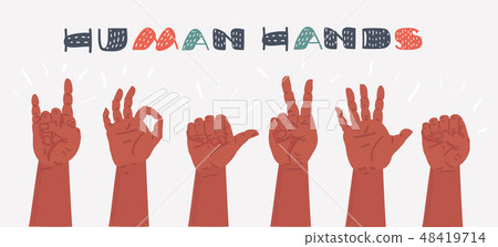 Hands gestures isolated on white background. 48419714