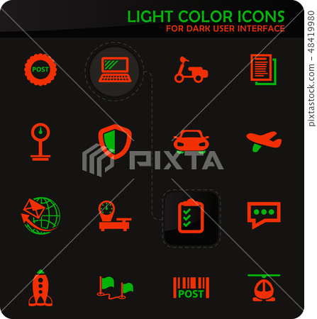 Post service icons set 48419980
