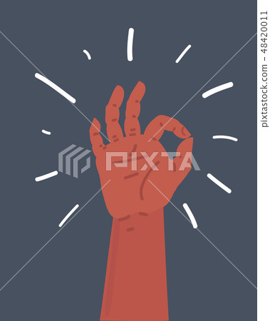 Gesture okay. Human hand. - Stock Illustration [48420011] - PIXTA