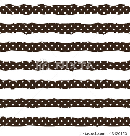 Gold polka dot on trendy background of white and black stripes seamless pattern. Golden foil 48420150