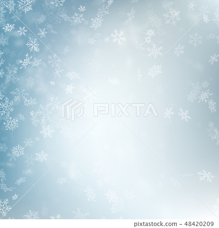 Blue blurred winter banner with snow flakes. EPS 10 Blue blurred winter banner with snow flakes. EPS 10 48420209