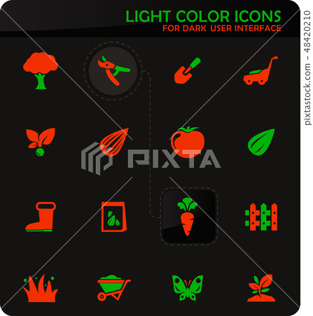 Gardening icons set Gardening icons set 48420210