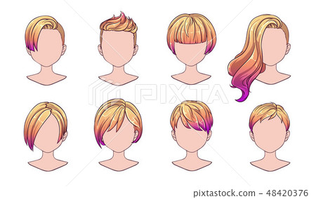 Beautiful hairstyle woman modern fashion 48420376