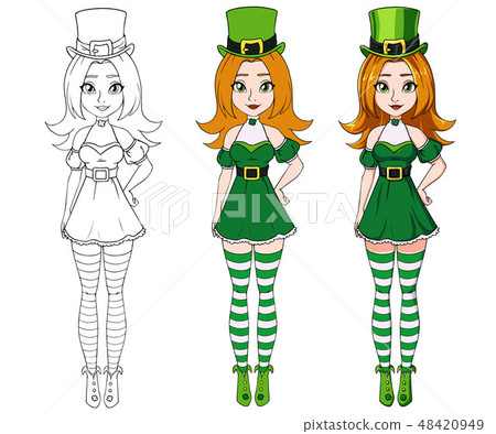curvy sexy lingerie Adult St Patrick's Day Costume St Paddy's Day Outfit Sexy Leprechaun Dress, C / 2XL main image 0