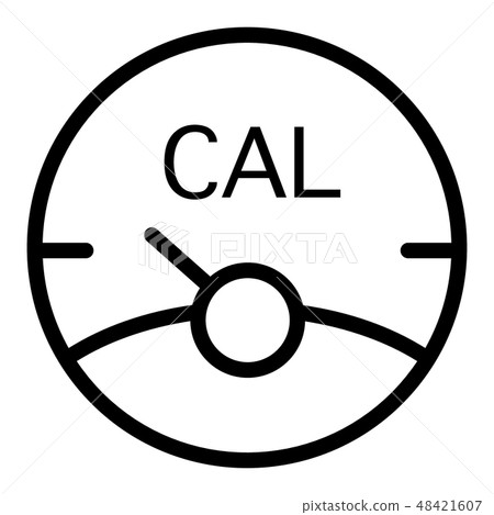 Calorie scale line icon. Fitness scale vector illustration isolated on white. Weight outline style 48421607