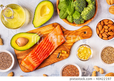 Animal and vegetable sources of omega-3 acids. 48422197