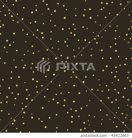 Glitter gold seamless pattern with polka dots. Hipster trendy effect. EPS 10 48422663
