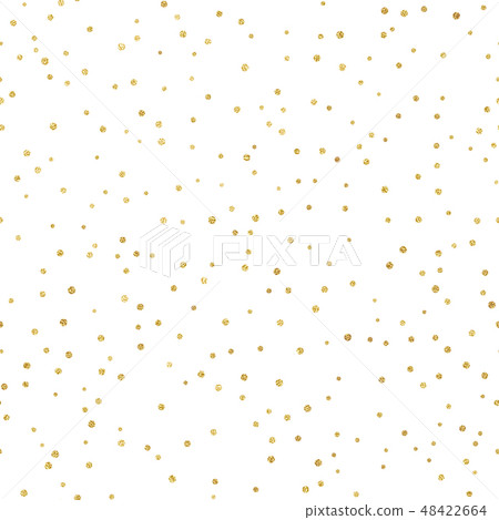 Glitter gold seamless pattern with polka dots. Hipster trendy effect. EPS 10 48422664