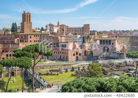 Trajan Market is large complex of ruins of Rome Trajan Market is large complex of ruins of Rome 48422680