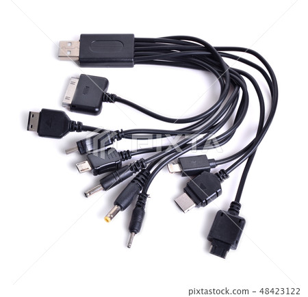 Adapter with different connector jacks. Isolated o Adapter with different connector jacks. Isolated o 48423122