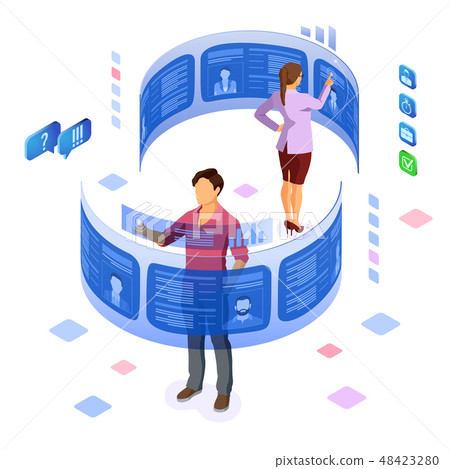 Isometric Job Agency Employment and Hiring Concept Isometric Job Agency Employment and Hiring Concept 48423280