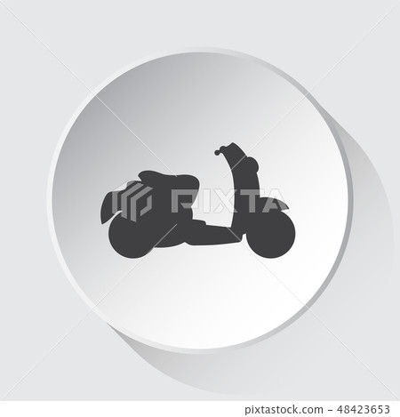scooter - simple gray icon on white button scooter - simple gray icon on white button 48423653