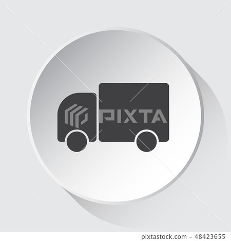 lorry car - simple gray icon on white button - Stock Illustration ...