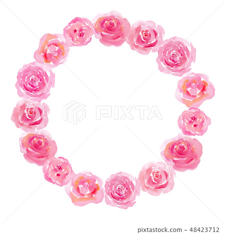 Rose frame round shape - Stock Illustration [48423712] - PIXTA