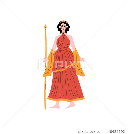 Hera Olympian Greek Goddess, Ancient Greece Mythology Hero Vector Illustration Hera Olympian Greek Goddess, Ancient Greece Mythology Hero Vector Illustration 48424692