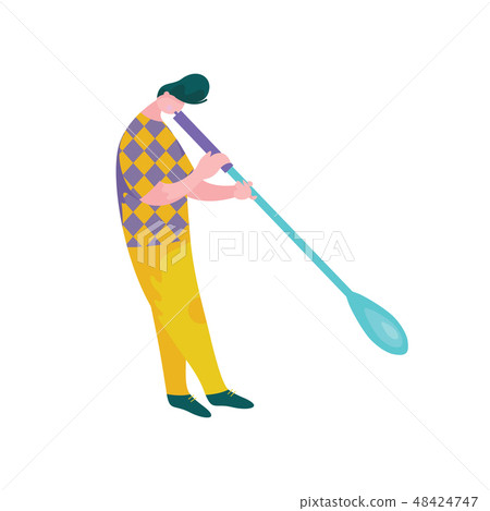 Man Blowing Glass Vessel, Male Glassblower Character, Hobby or Profession Vector Illustration Man Blowing Glass Vessel, Male Glassblower Character, Hobby or Profession Vector Illustration 48424747