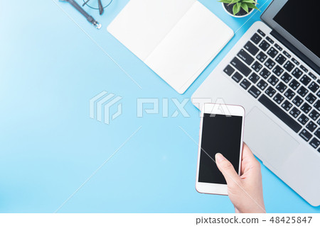 Female hand-held machine Smartphone electronic wallet with online payment mockup 48425847