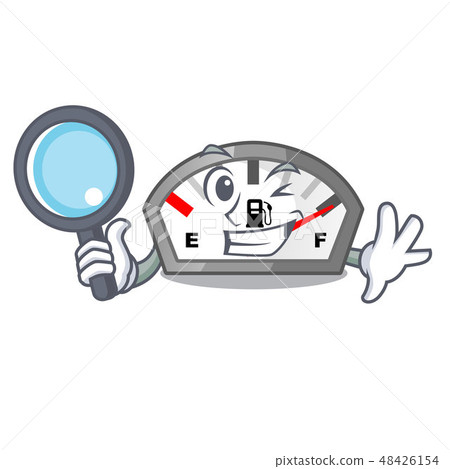 Detective gasoline indicator isolated with in cartoon 48426154