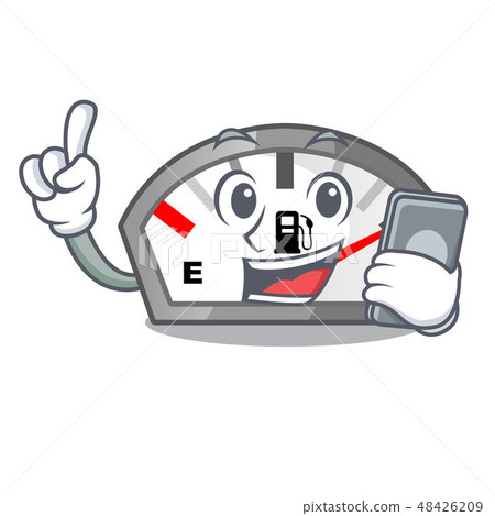 With phone gasoline indicator in the character shape With phone gasoline indicator in the character shape 48426209