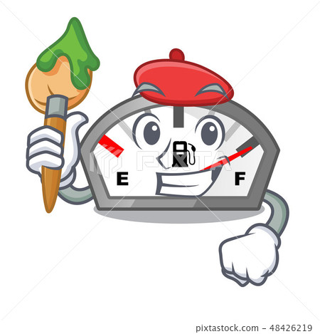 Artist gasoline indicator in the character shape 48426219