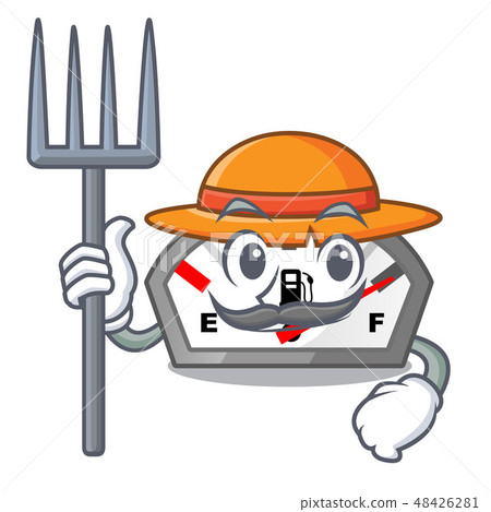 Farmer gasoline indicator in the character shape Farmer gasoline indicator in the character shape 48426281