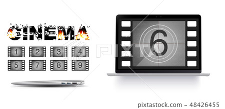 Movie countdown numbers on the laptop Movie countdown numbers on the laptop 48426455