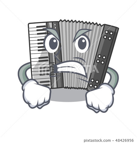 Angry miniature accrodion in the shape mascot Angry miniature accrodion in the shape mascot 48426956