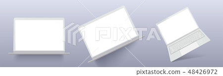 Realistic thin white laptop ultrabook mock up Realistic thin white laptop ultrabook mock up 48426972