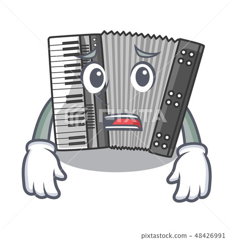 Afraid miniature accrodion in the shape mascot Afraid miniature accrodion in the shape mascot 48426991