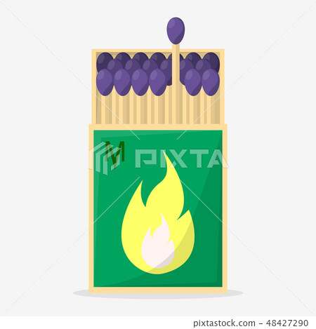 Collection of matches.Opened matchbox. Collection of matches.Opened matchbox. 48427290