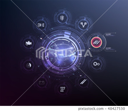 HUD UI. Abstract virtual graphic touch user   48427530