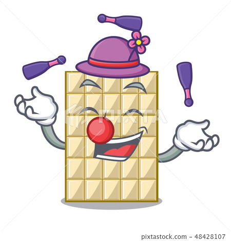 Juggling isolated white chocolate with in character Juggling isolated white chocolate with in character 48428107